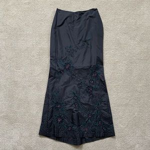 French Connection Silk Mermaid Skirt with beaded/embroidered detail